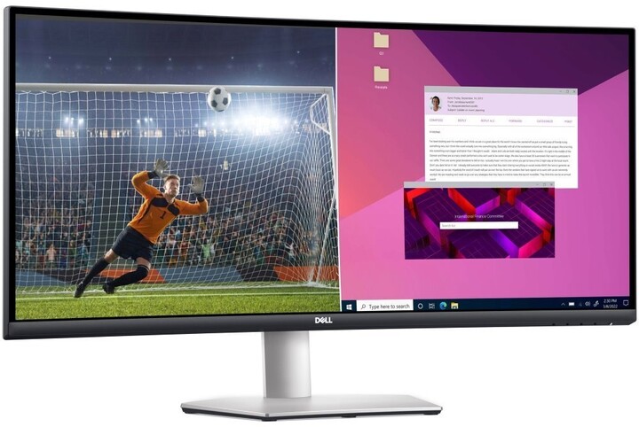 Monitor Dell S3423DWC - LED, 34", WQHD, i bardhë/ argjendtë