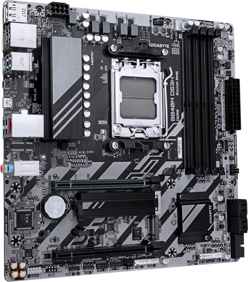 Pllakë amë Gigabyte B840M DS3H, DDR5, 2x M.2 PCIe 4.0, e zezë