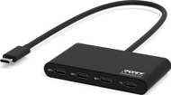 USB hub Type C pa markë, 4 porta Type C, gri