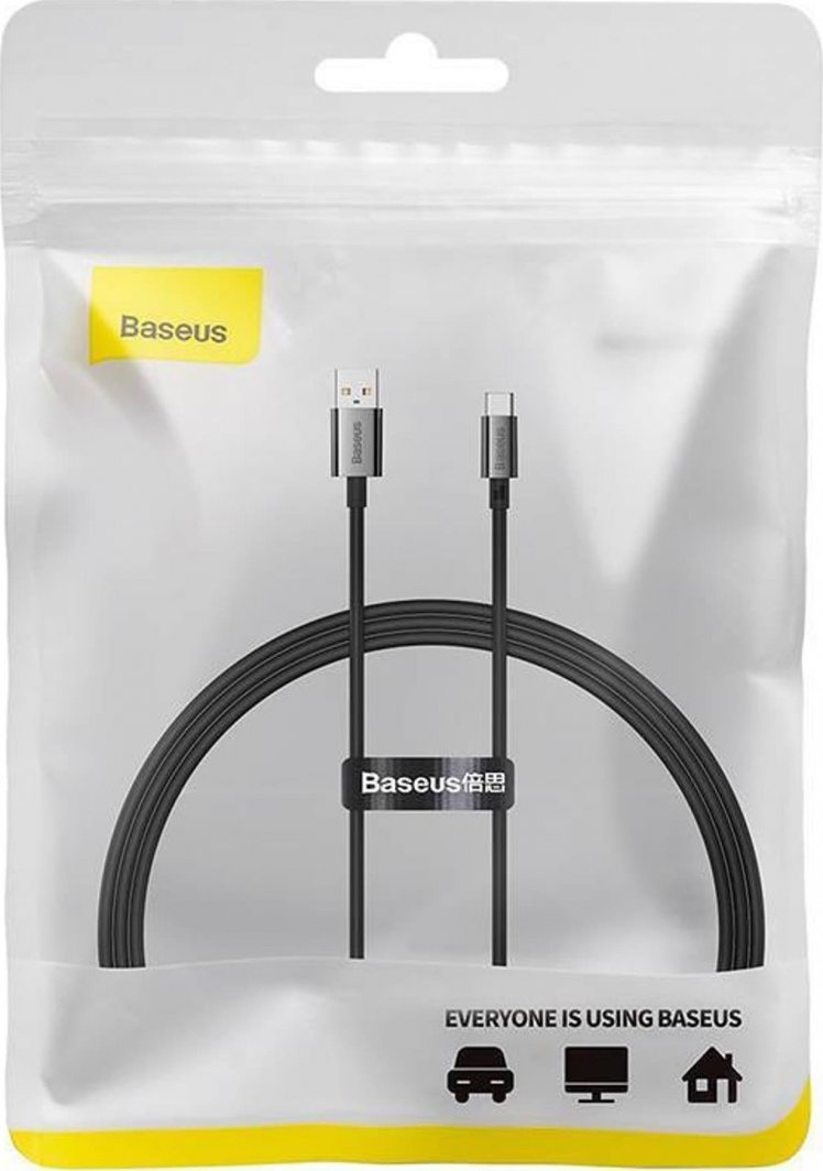 Kabllo USB Baseus P10320102114-00, USB-A në USB-C, 1 m, 100 W, e zezë
