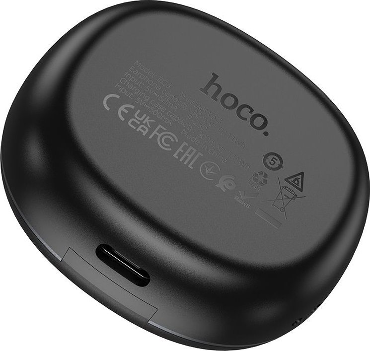 Kufje pa tela Hoco TWS EQ3, Bluetooth 5.3, me kuti karikimi, të zeza
