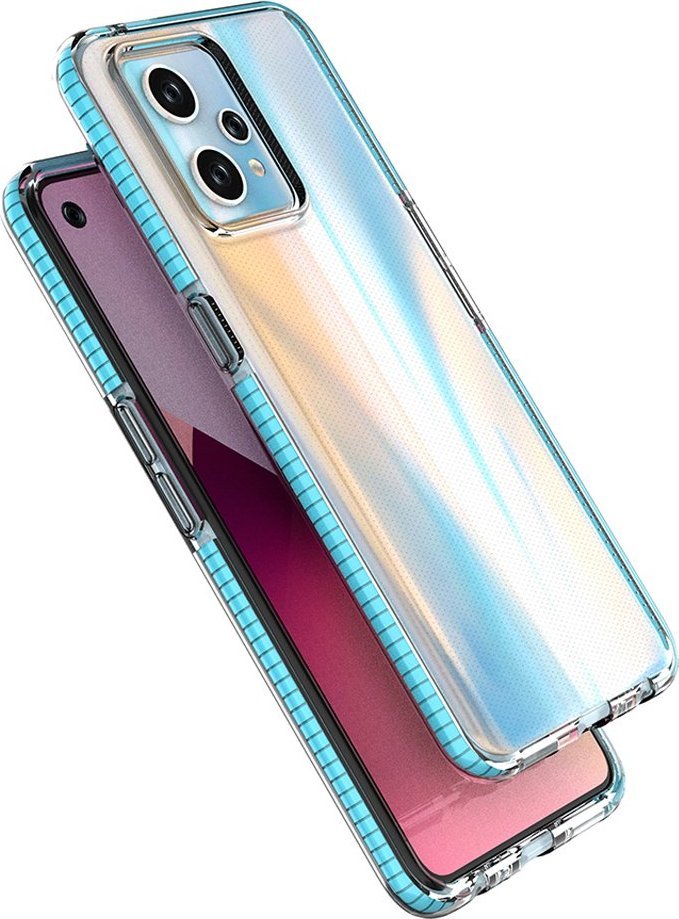 Kuti mbrojtëse Hurtel Spring Case Realme 9 Pro Plus Realme 9, silikoni, me kornizë, e zezë