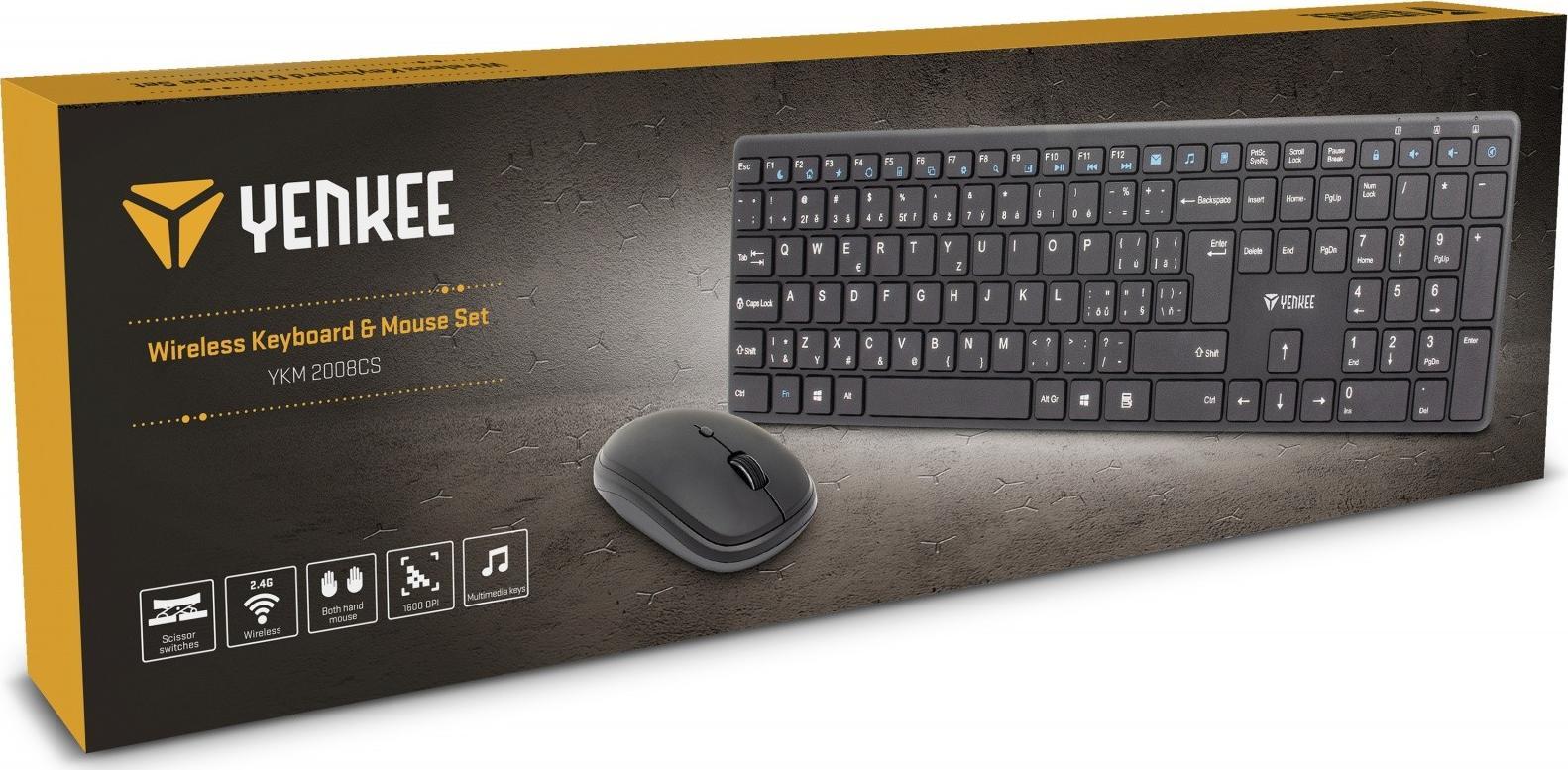 Set tastierë dhe mi Yenkee YKM 2008CS Combo Tribe, me tela, i zi
