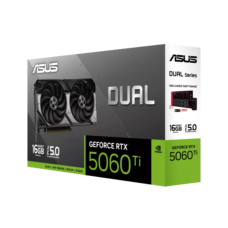 Kartelë grafike ASUS Dual NVIDIA GeForce RTX 5060 Ti 16GB GDDR7
