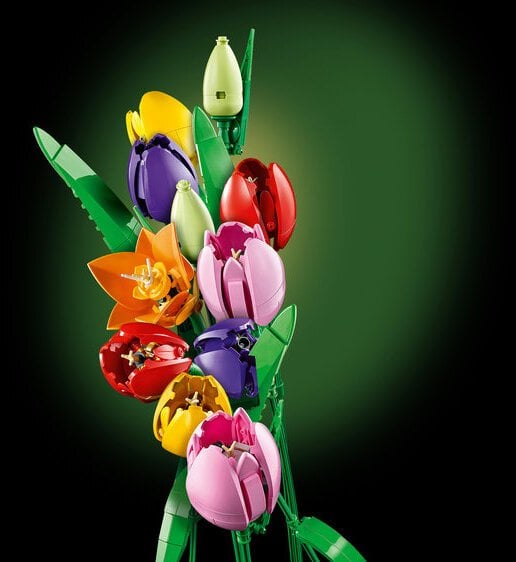 Set ndërtimi Tulip Bouquet, buqetë dekorative, shumëngjyrëshe