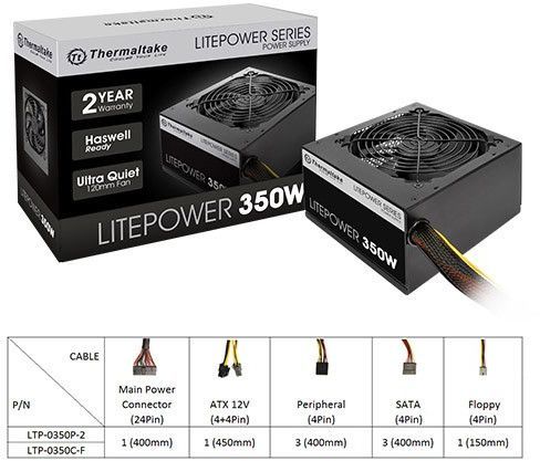 Burim energjie Thermaltake Litepower II Black PS-LTP-0350NPCNEU-2 ATX, 350W