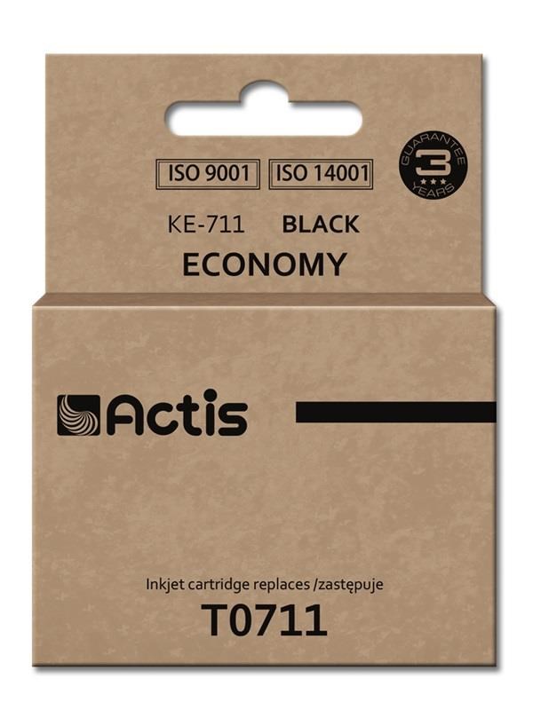 [OUTLET] Ngjyrë për printer Actis KE-711 (zëvendësim për Epson T0711, T0891, T1001), 15 ml, e zezë
