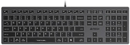 Tastierë me kabllo A4Tech FX60, USB, ndriçim LED i bardhë, gri e bardhë