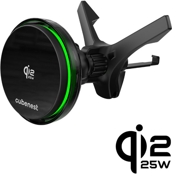 Karikues magnetik për makinë Cubenest SQ1C3, Qi2.2, 25W, me ventilator ftohës, MagSafe kompatibil