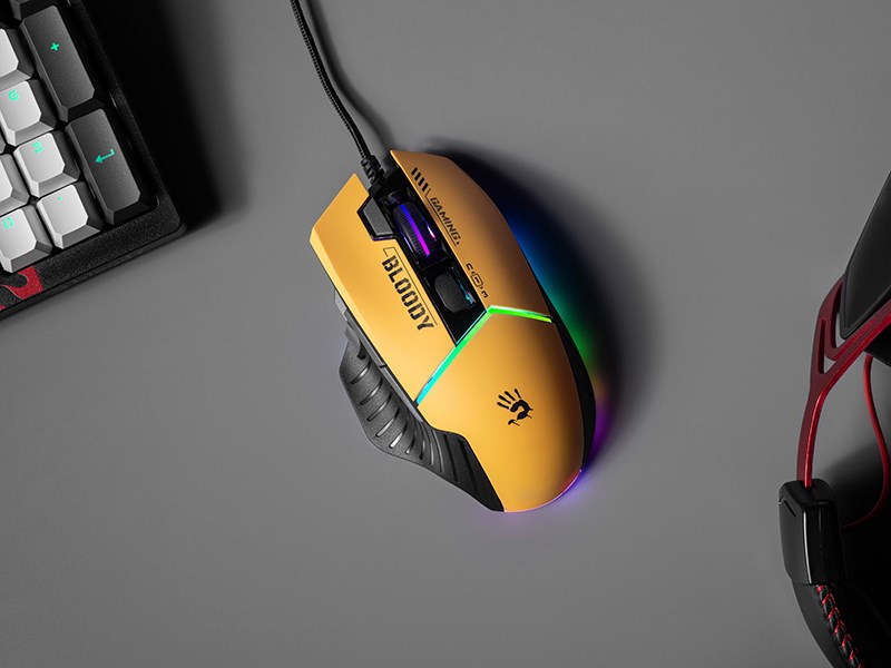 Maus gaming A4Tech Bloody W95Max Sports, 12000 CPI, RGB, jeshil lime
