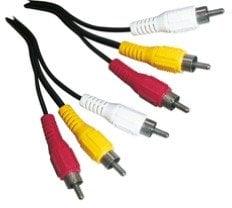 Kabllo audio video Schwaiger, 1.5 m, 3x CINCH në 3x CINCH, e zezë