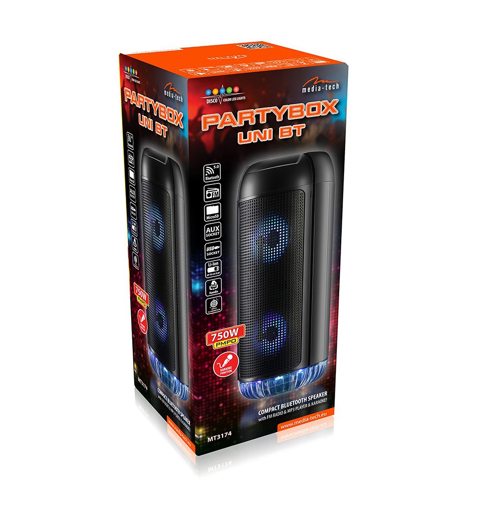 Altoparlant Media-Tech Partybox Uni BT MT3174, Bluetooth, i zi