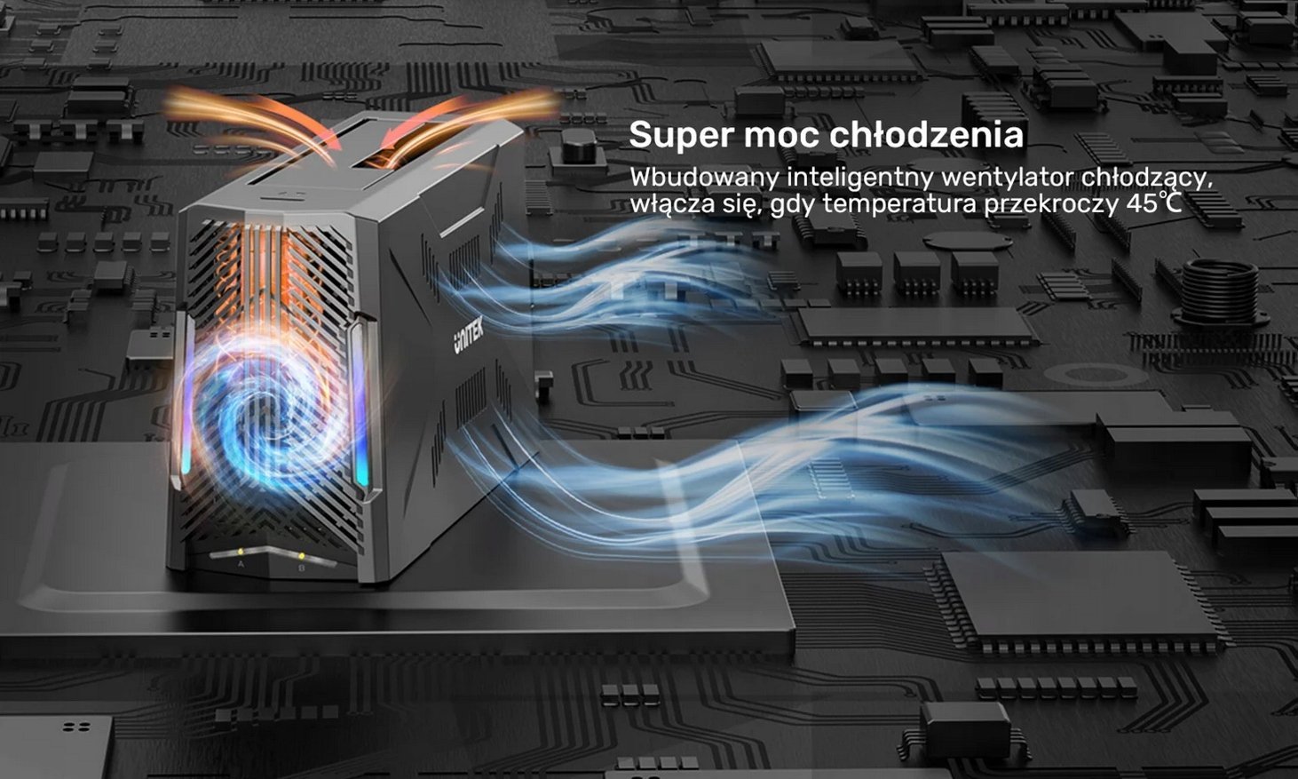 Stacion dokimi Unitek, 1x M.2 NVMe, 1x disk SATA, USB C 10 Gbps