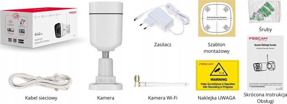 Kamera sigurie Foscam V8P, IP, wireless, e bardhë