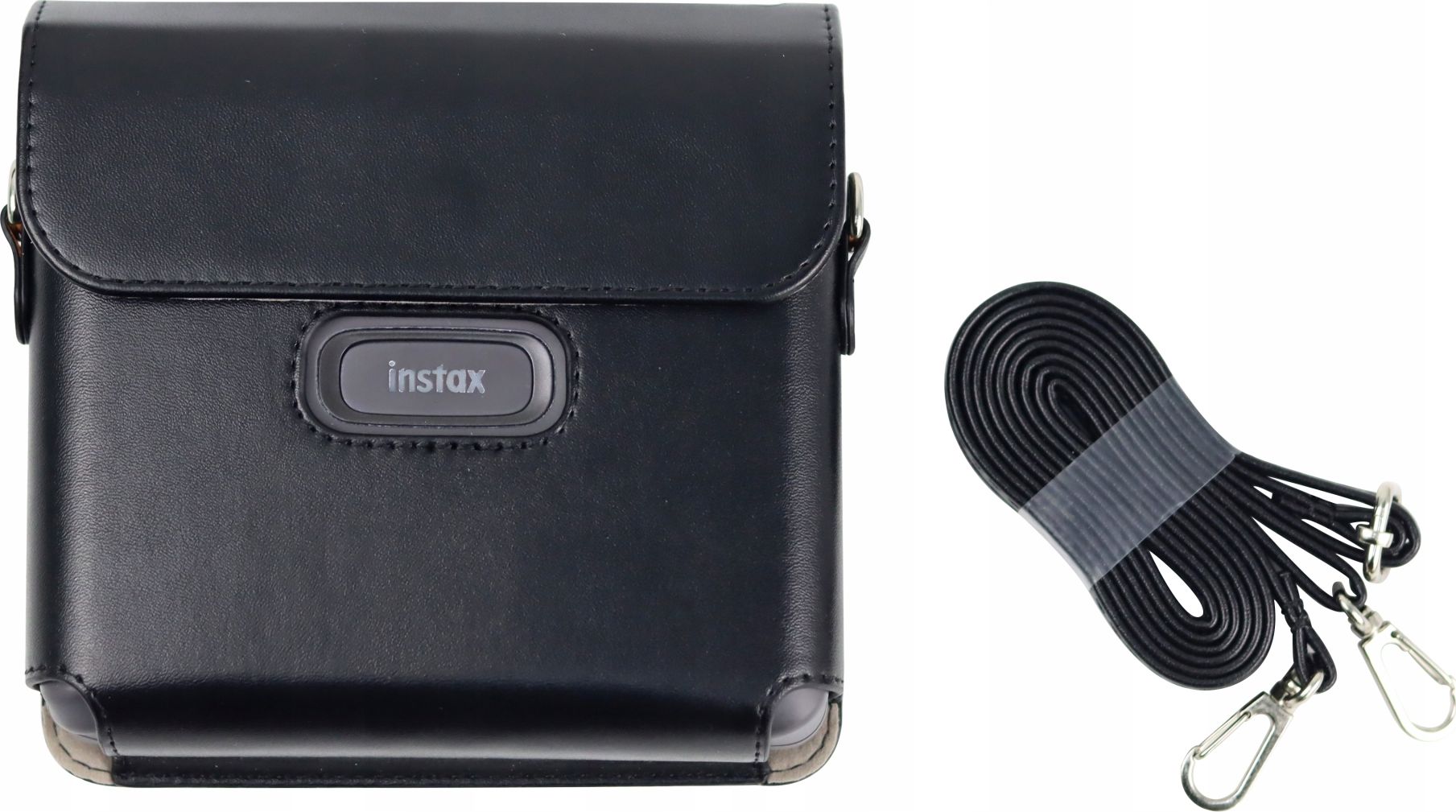 Куќиште LoveInstant за Fujifilm Instax Wide Link, еко кожа, со ремен, црно