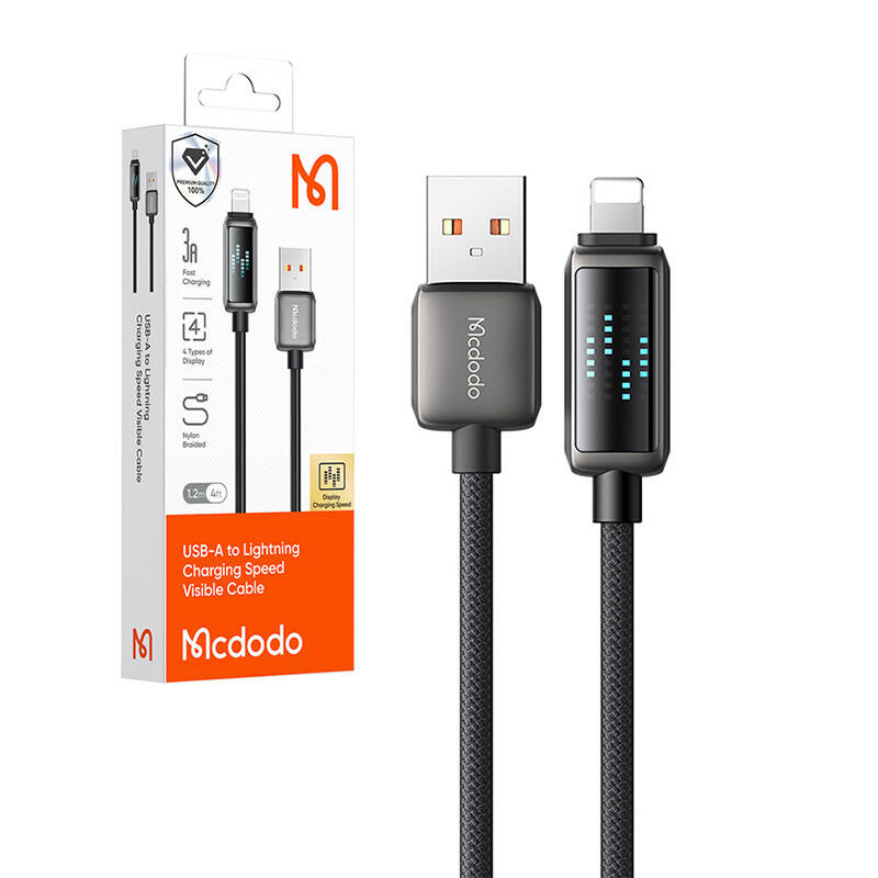 Kabllo karikimi Mcdodo CA-5250, USB-A në Lightning, 1.2m, 36W, i zi
