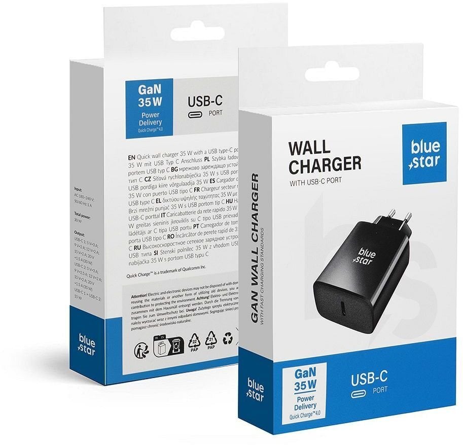 Karikues muri Blue Star Premier TFB TC 35WPD, USB C PD QC4.0 35W, 3A, i zi