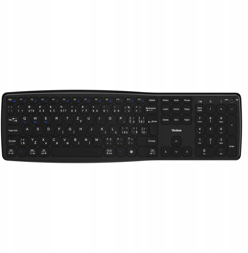 Tastierë wireless Yenkee YKB 2100CS, ergonomike, me mbështetëse pëllëmbe, e zezë