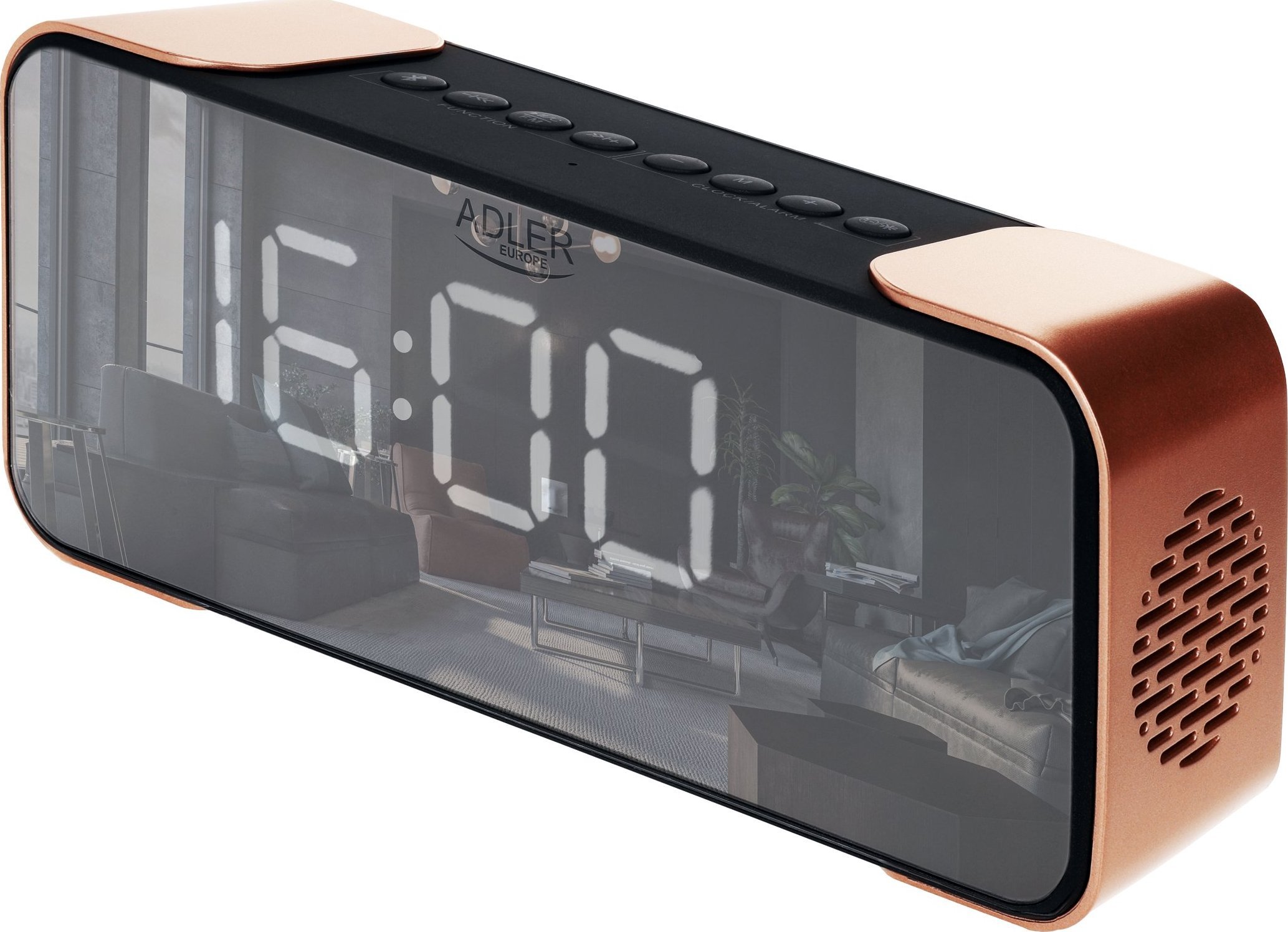 Radio alarm Adler AD1190, Bluetooth, ekran LED, bakër