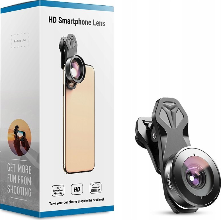 Objektiv fisheye Apexel APL-HB195, 195°, HD, për telefon
