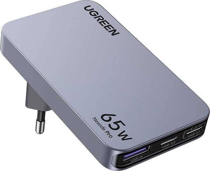 Karikues udhëtimi Ugreen Nexode Pro 65W GaN, 2x USB C, 1x USB A, i bardhë