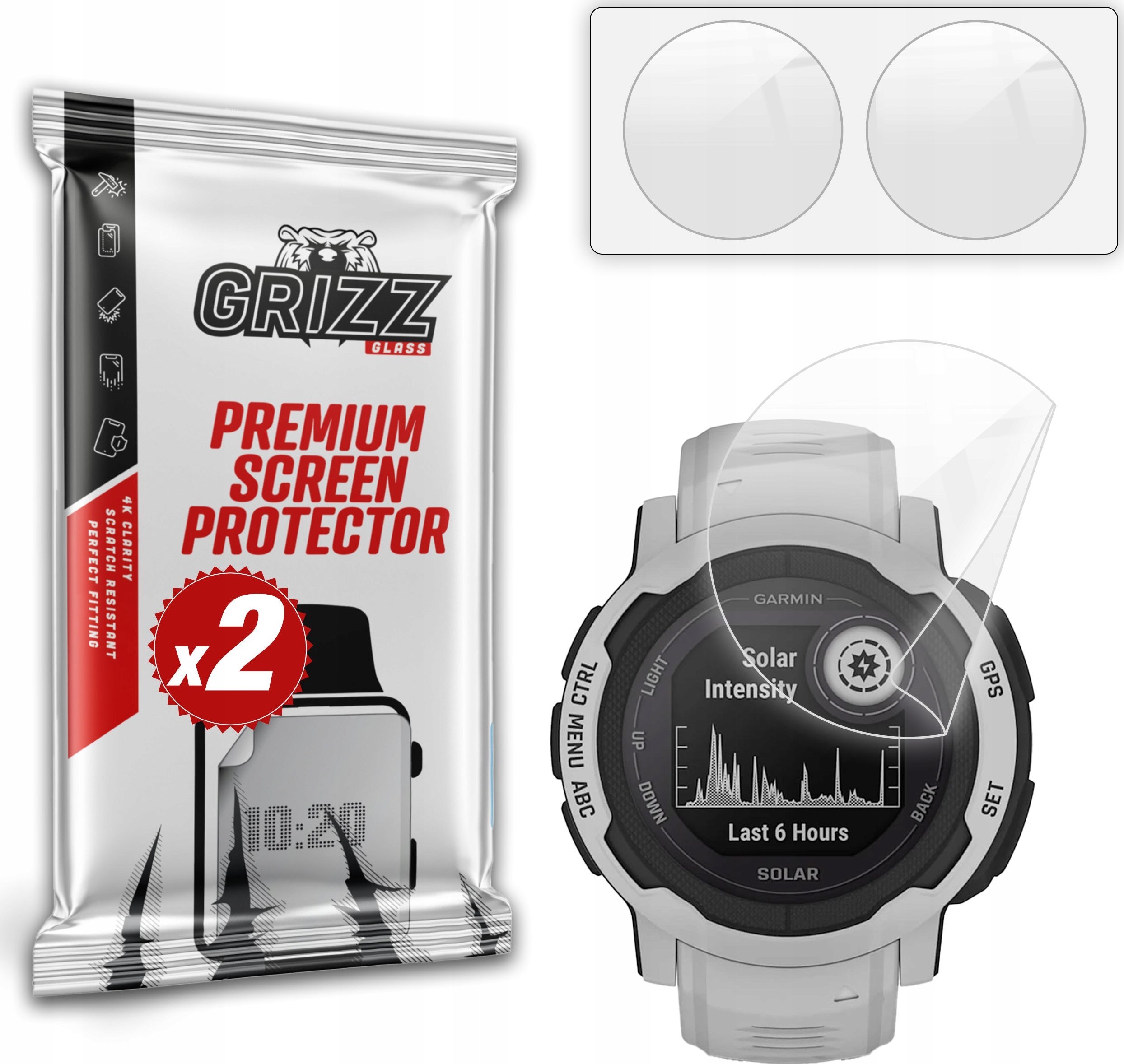 Folie mbrojtëse qeramike 2 copë për Garmin Instinct 2 45mm, transparente