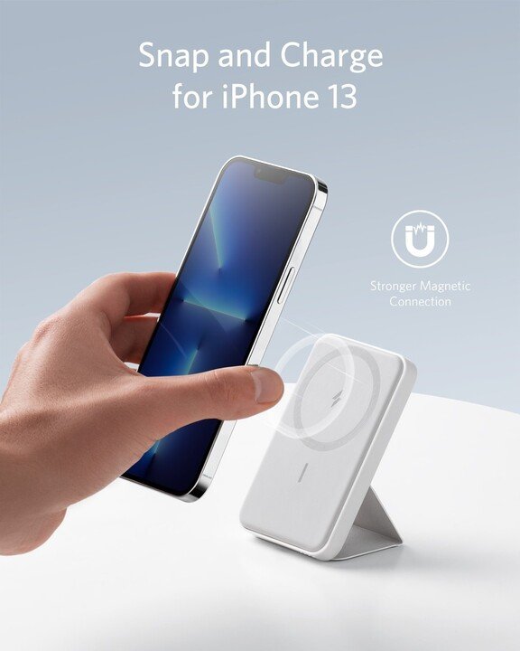 [OUTLET] Powerbank magnetik Anker PowerCore Mag-Go, 5000mAh, i bardhë