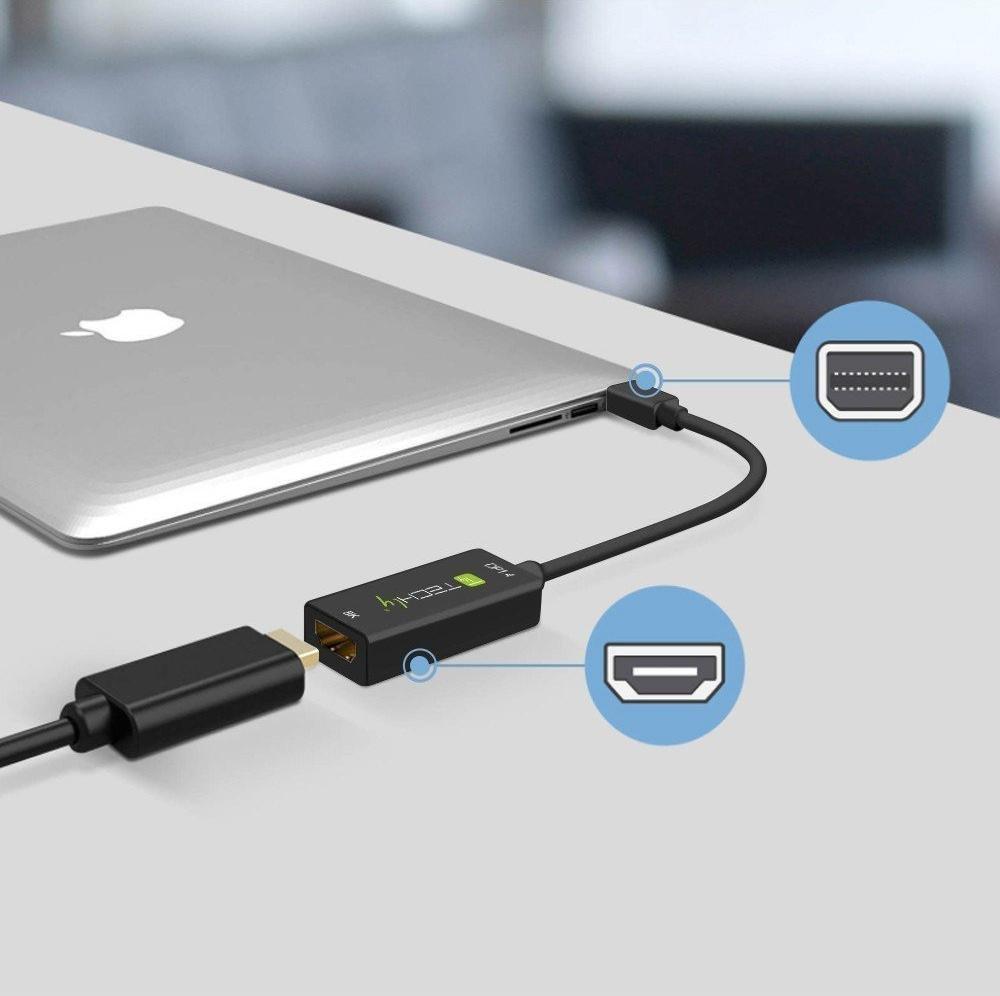 Adapter Mini DisplayPort në HDMI iBOX IADAP MDP HDMIF8K, 8K 30Hz, i bardhë