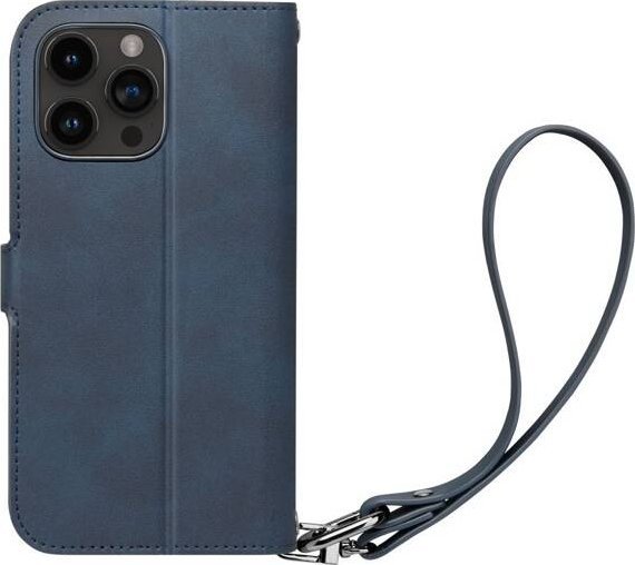 Kapotë portofol Spigen Wallet S Pro, për iPhone 15 Pro Max, lëkurë artificiale, blu navy