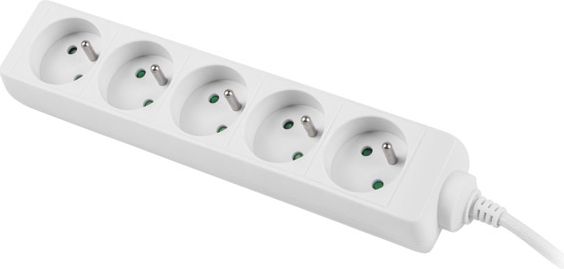 Prizë zgjatuese Lanberg PS0-05E-0150-W, 5 dalje, kabllo 1.5m, e bardhë