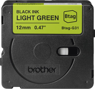 Rrip etiketimi Brother BRBTAGG31, 12mm, tekst i zi mbi jeshile të çelët