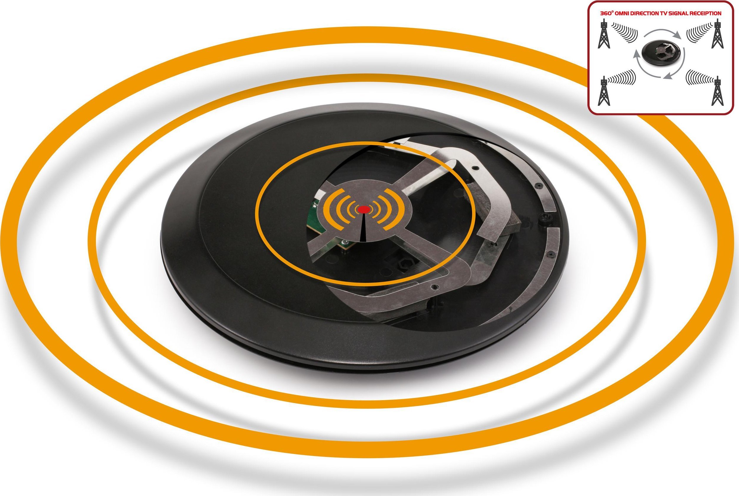 Antena RTV Opticum RED EAGLE Dynamic UFO, omnidireksionale, aktive, e bardhë