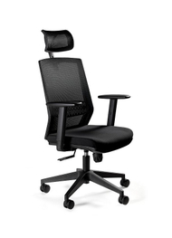 Karrige zyre rrotulluese Unique Esta Black, ergonomike, me mbështetëse krahu, e zezë