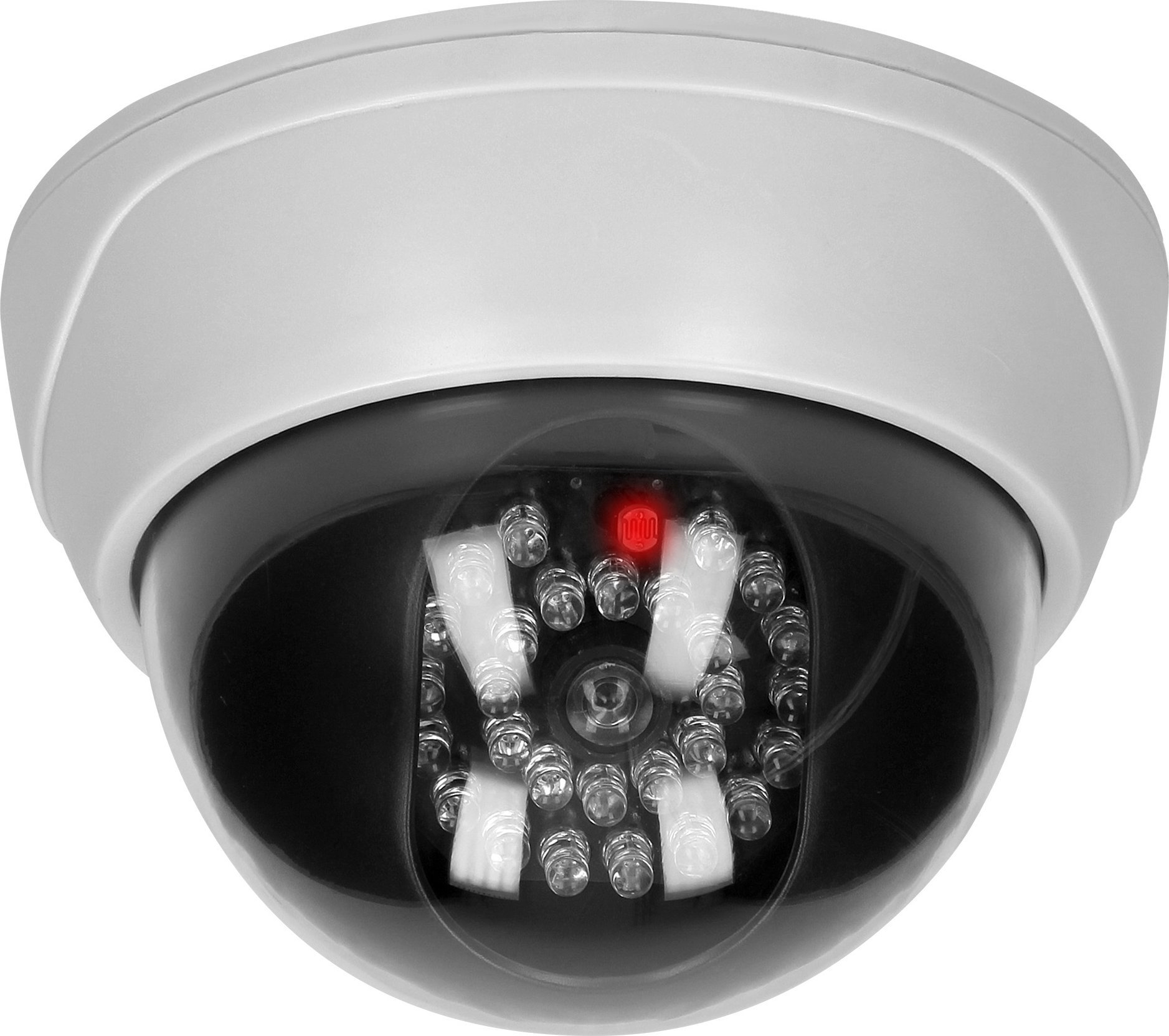 Kamerë dummy dome CCTV, me infra të kuqe, për tavan, e zezë