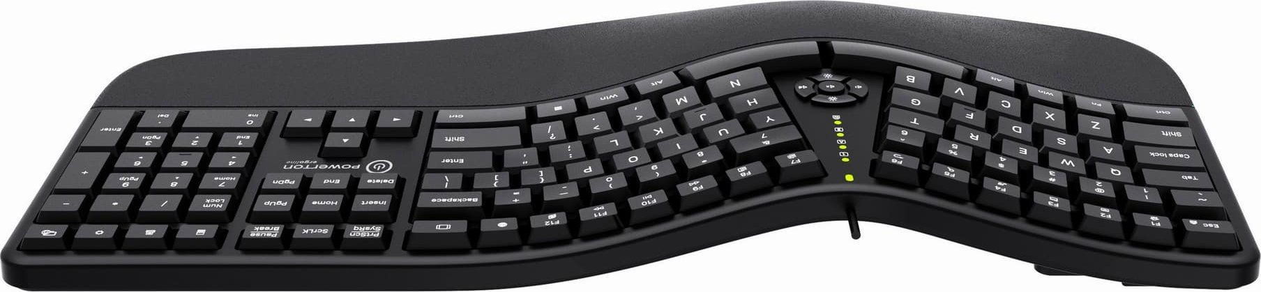 Tastierë Powerton ERGO LANA, ergonomike, me kabllo USB, CZ SK, e zezë