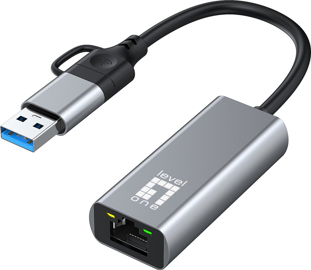 Adaptor rrjeti LevelOne USB-0423, 2.5 Gigabit Ethernet, USB-C dhe USB-A