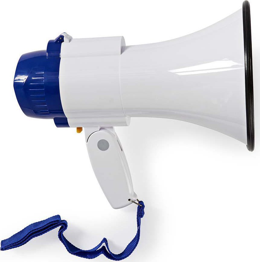 Megafon Nedis Compact, 10 W, 250 m, i bardhë blu