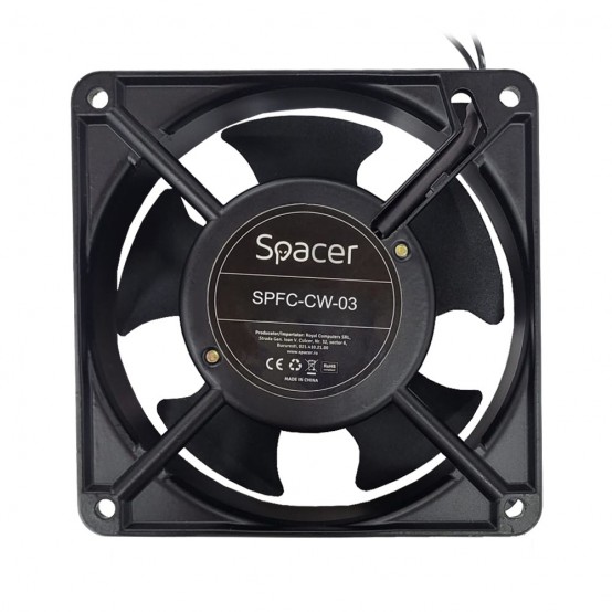 Ftohës rack Spacer SPFC-CW-03, 1U, ventilator 120mm, i zi