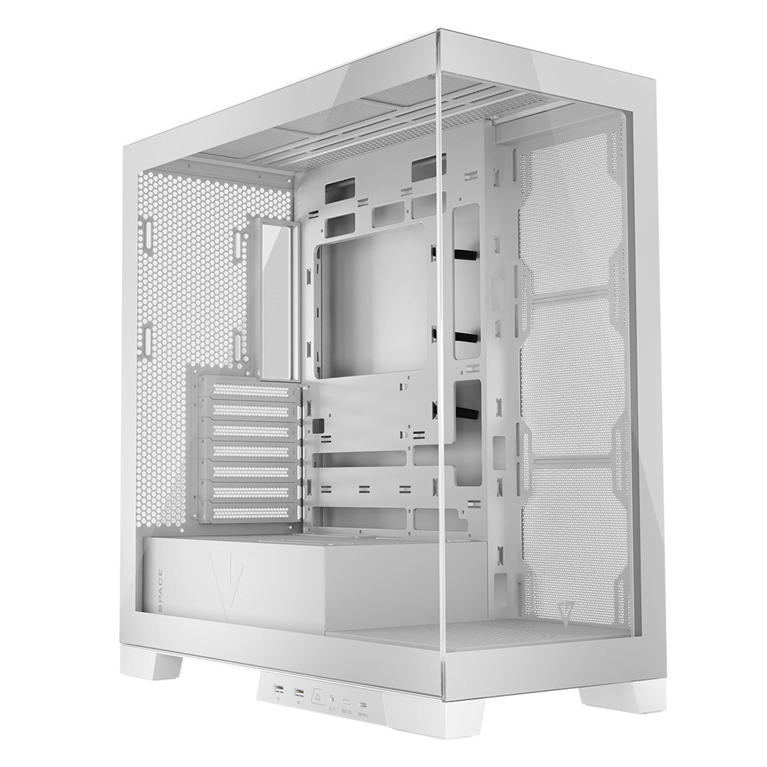 Kutia PC MODECOM Volcano SPACE MIDI, USB 3.0, USB Type C, e zezë