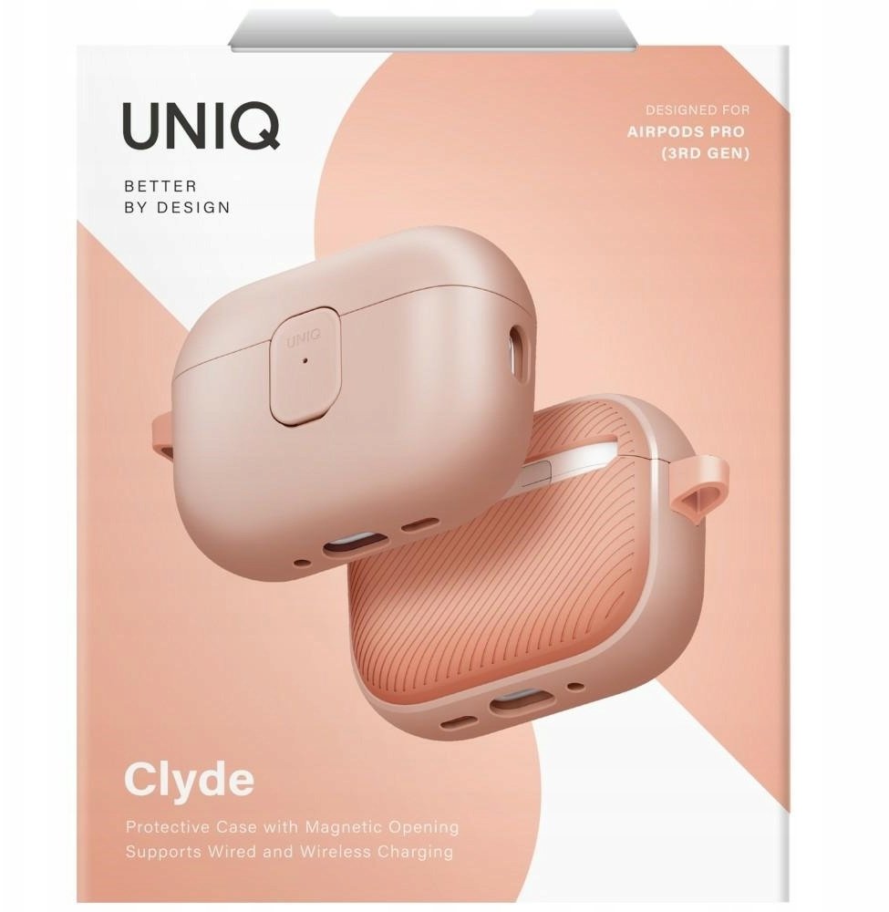 Mbulesë UNIQ Clyde për AirPods Pro 3, Light Pink, Crepe Pink