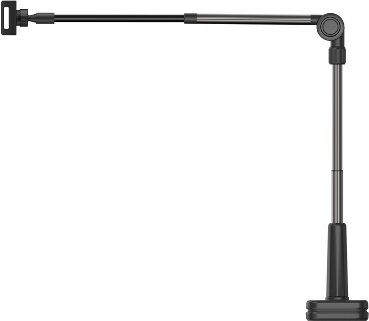 Mbajtëse universale FIXED për tablet/telefon, për fiksim në tryezën Relax, me krah rrotullues dhe të rregullueshëm, i zi