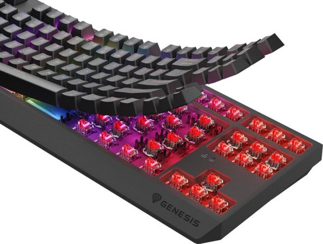 Tastierë wireless mekanike Genesis Thor 230 TKL, RGB, Outemu Red, e zezë