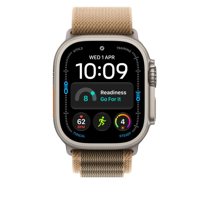 Apple Watch 49mm Desert Alpine Loop, Large, Natural Titanium Finish