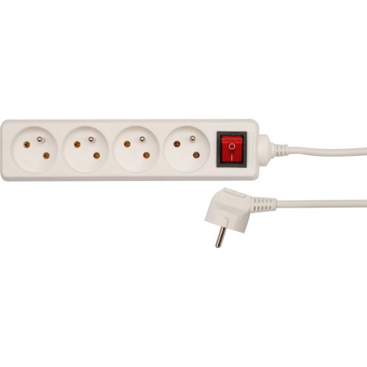 Kabllo vazhduese elektrike Vorel 72525, 4 priza, 1.5m, e bardhë