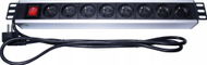 Panel rryme PremiumCord për rack 19", 1.5U, i zi