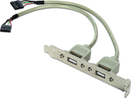 Kartë zgjerimi Gembird Dual USB-A, 0.15m, e hirtë