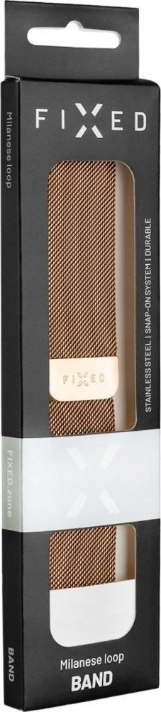 Rrip metalik FIXED Mesh Strap për Apple Watch 38/40/41mm, rrjetë çeliku, rose gold