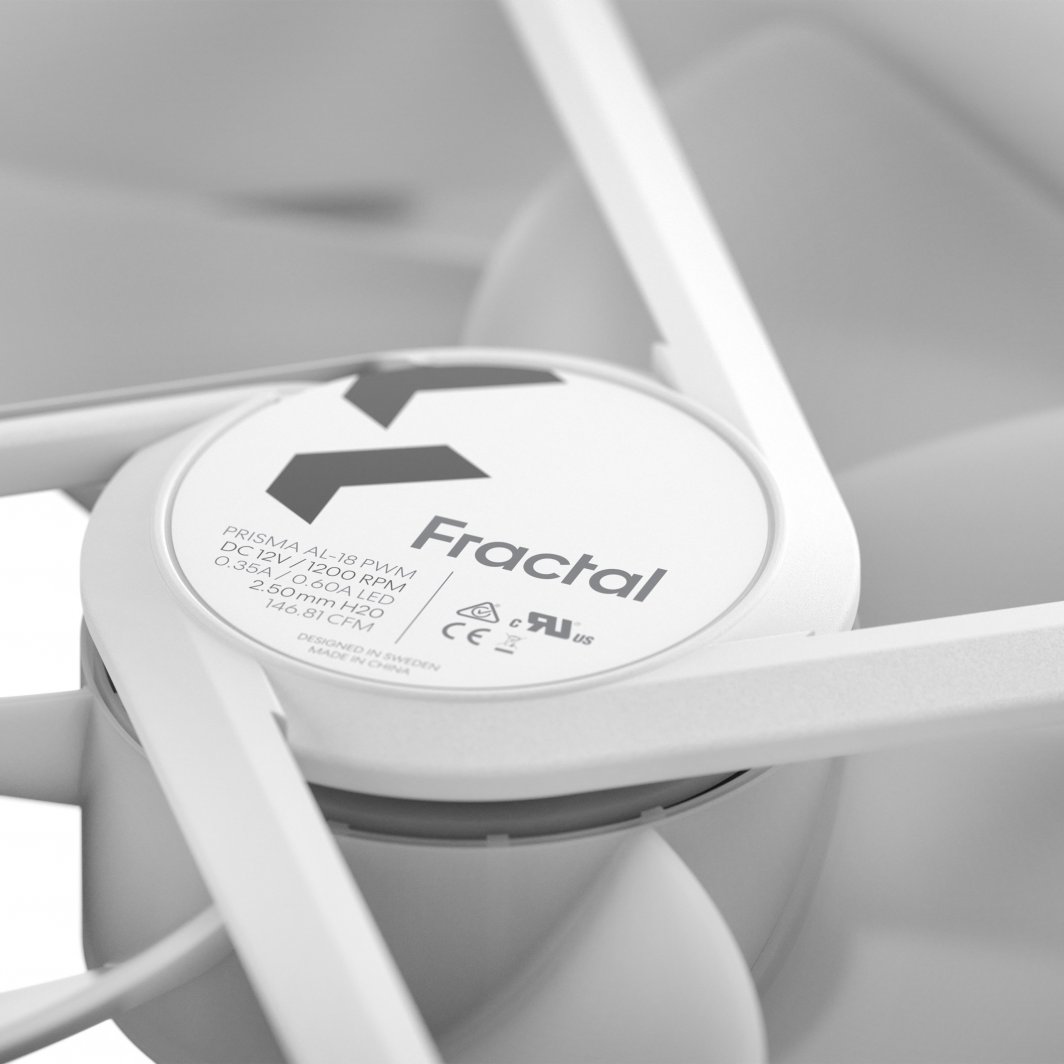 Ftohës Fractal Design Prisma AL-18 PWM (FD-FAN-PRI-AL18-PWM-WT), 180 mm