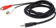 Kabllo audio equip 147093, 3.5mm mashkull në 2 x RCA femër, 2.5m, e zezë