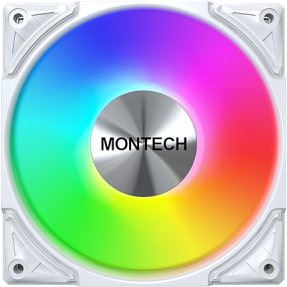 Ventilator kase Montech Metal Pro 12 ARGB PWM, set 3x120mm, me fan hub, i bardhë